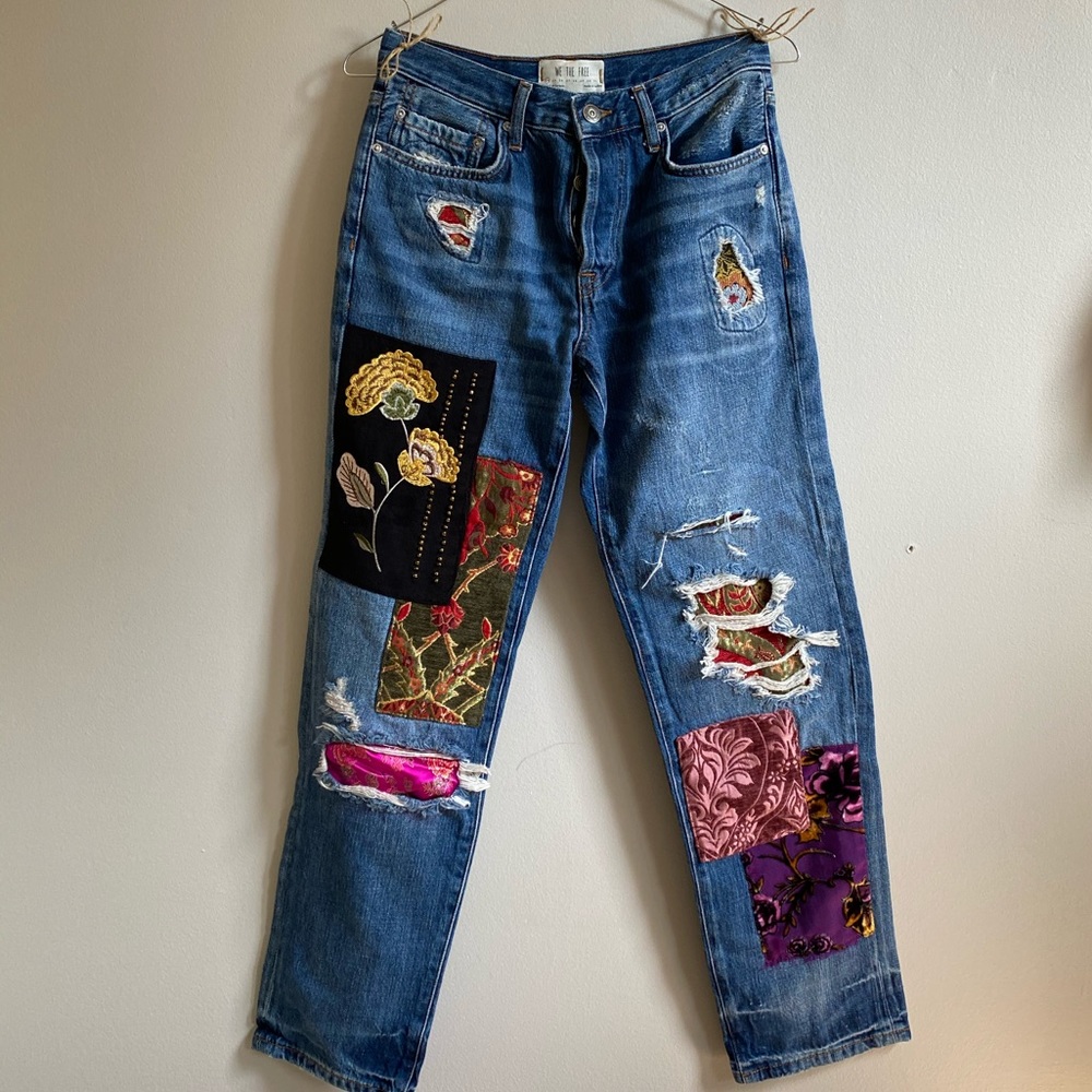 FP Patchwork Denim Jeans